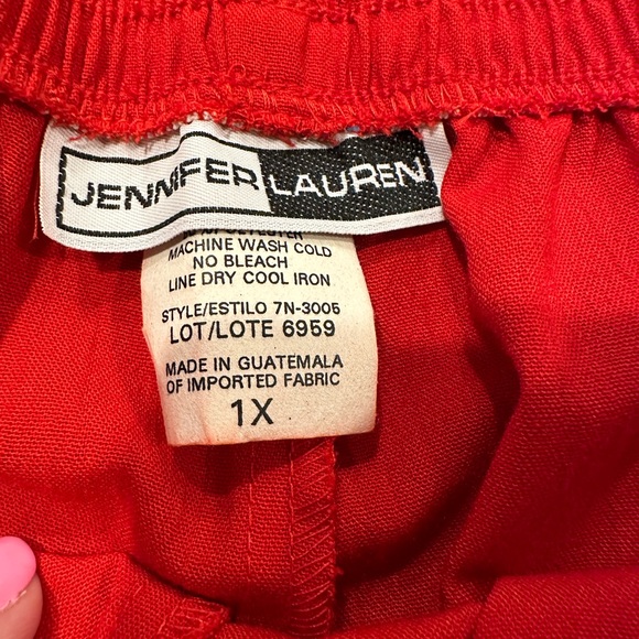 Jennifer Lauren Women’s Red Elastic Waist Pants w/Pockets - Size 1X - Picture 6 of 11